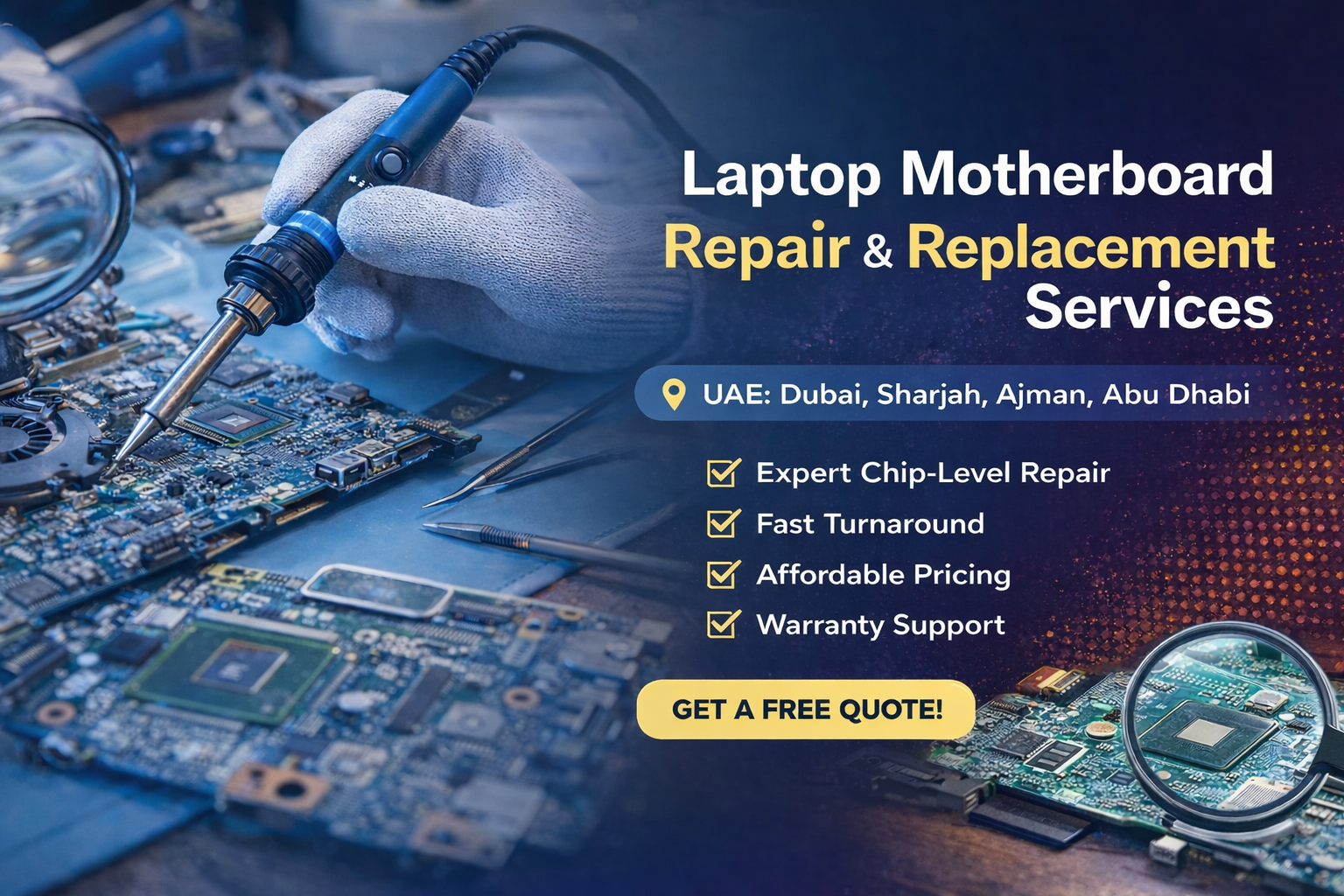 Laptop Motherboard Repair & Replacement Services in UAE