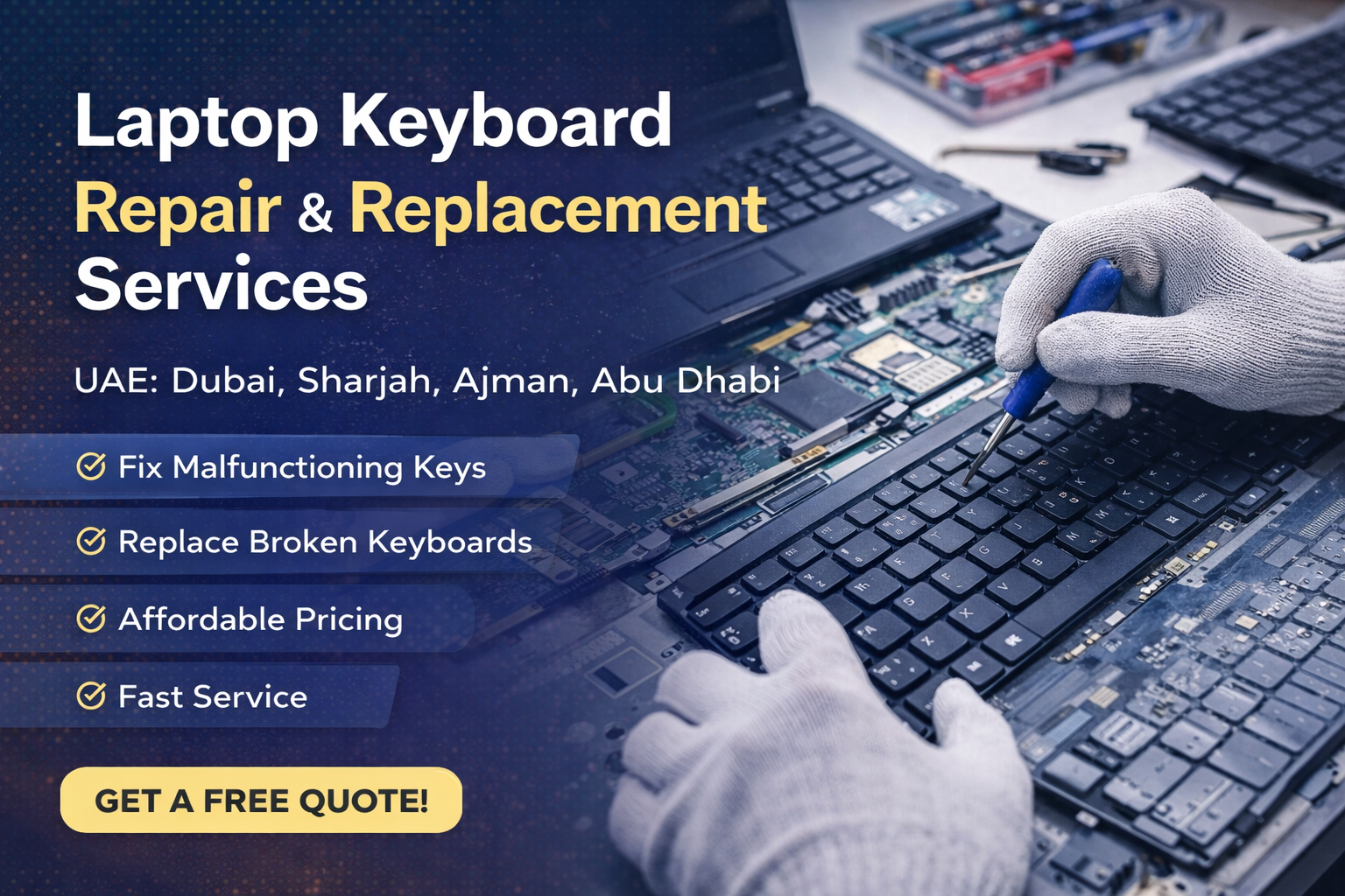 Laptop Keyboard Repair & Replacement Services in UAE